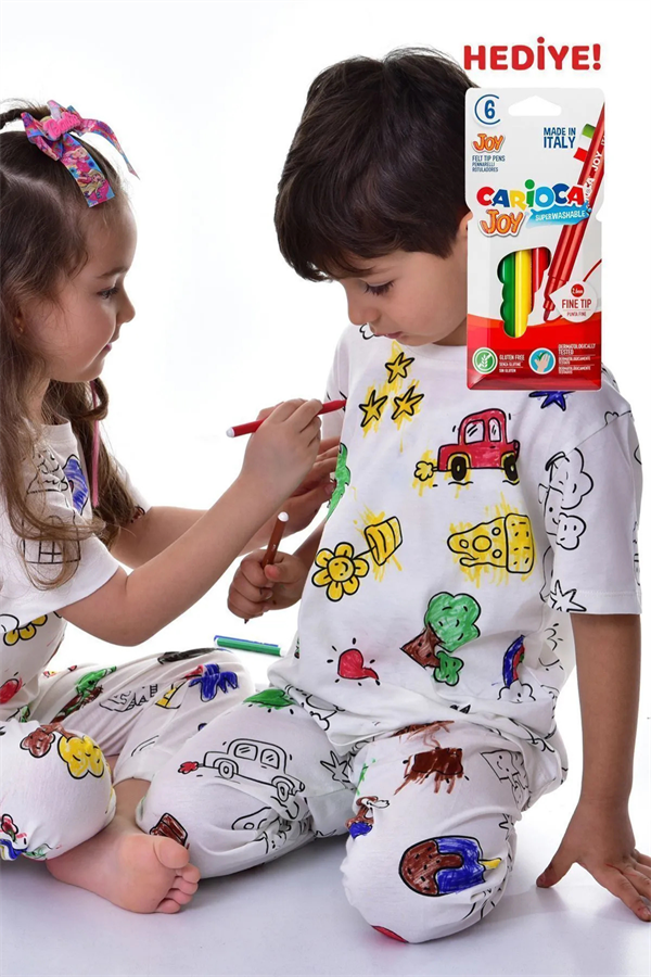 Unisex Boyanabilir Kalem Hediyeli Pijama Takımı