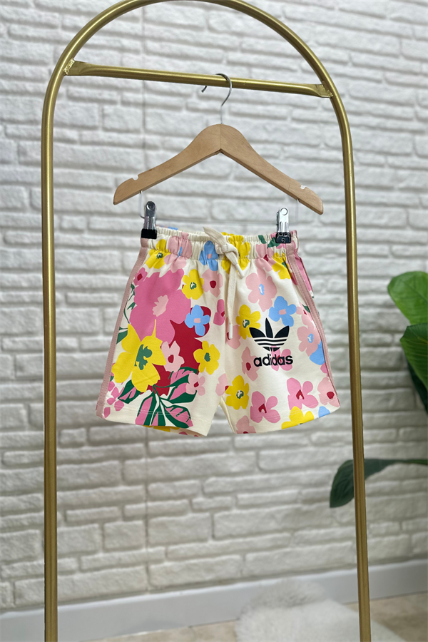 Unisex Çiçekli Adids Şortlu Yaz Takım