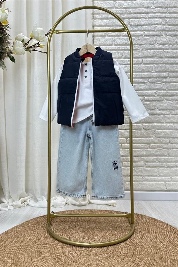 Unisex Çift Tarflı Lacivert Kırmızı Yelek