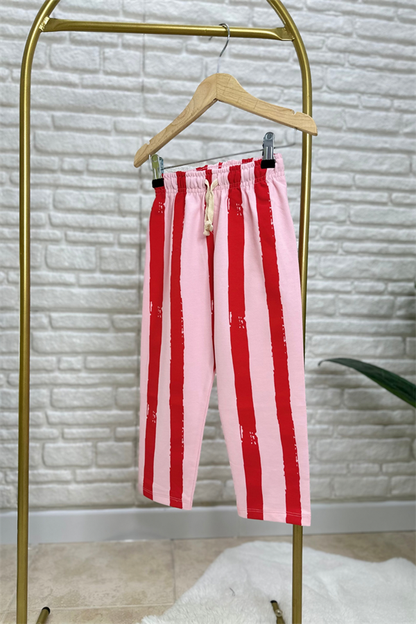 Unisex Çizgili Kalp Detaylı Takım 