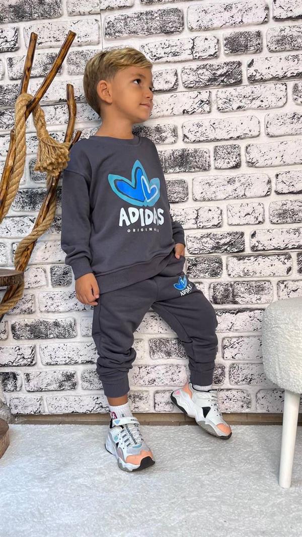 Unisex Çocuk 3 İplik Adidas Anrasit Takım