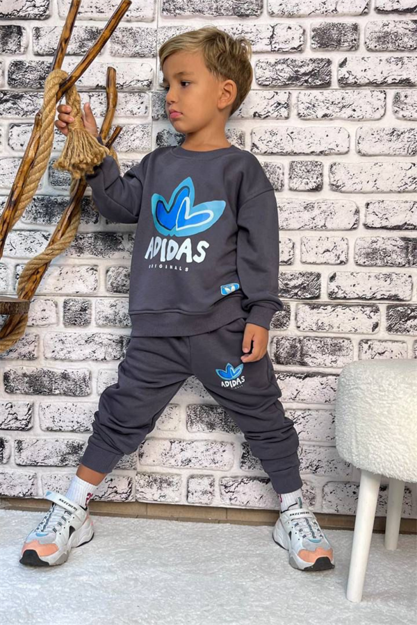 Unisex Çocuk 3 İplik Adidas Anrasit Takım