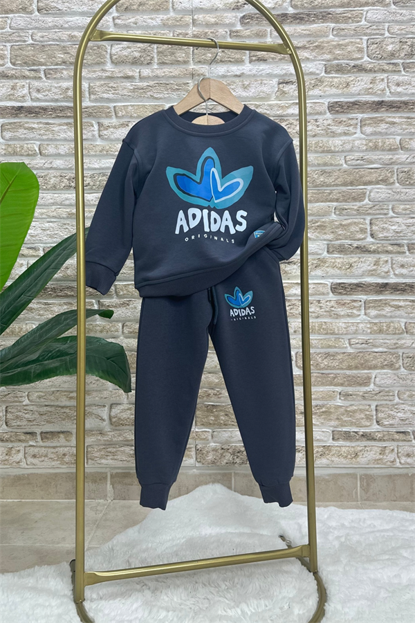 Unisex Çocuk 3 İplik Adidas Anrasit Takım