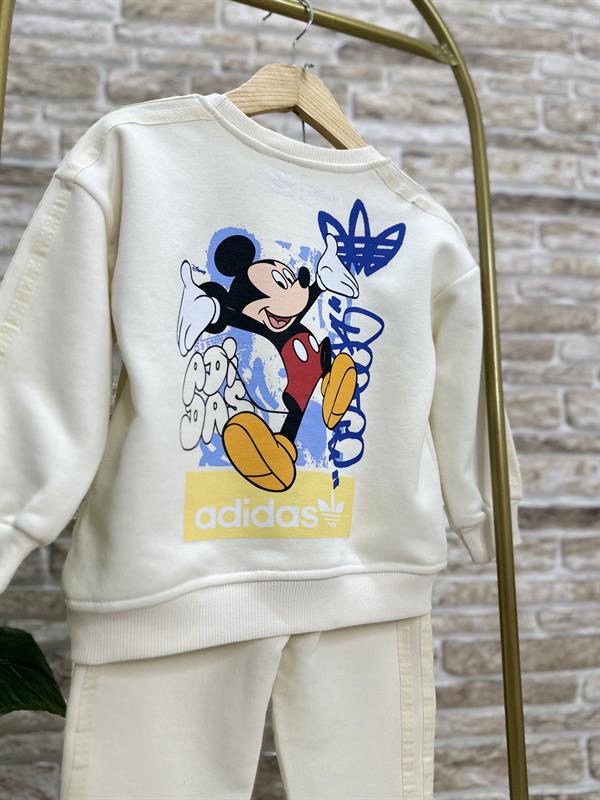 Unisex Çocuk 3 İplik Ekru Mickey Takım