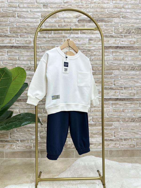 Unisex Çocuk 3 İplik Gap Laci Beyaz Takım