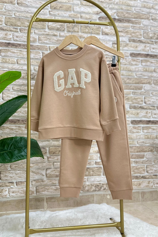 Unisex Çocuk 3 İplik Kahve Süzene Gap Takım