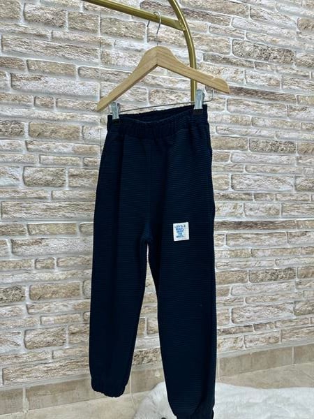 Unisex Çocuk 3 İplik Lacivert Fitilli Yarım Fermuarlı İkili Takım