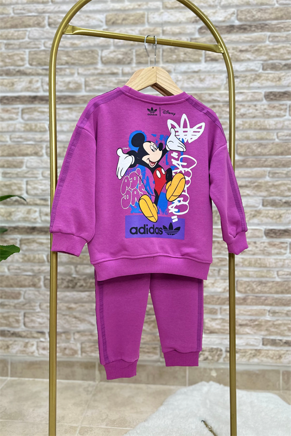 Unisex Çocuk 3 İplik Mürdüm Mickey Takım