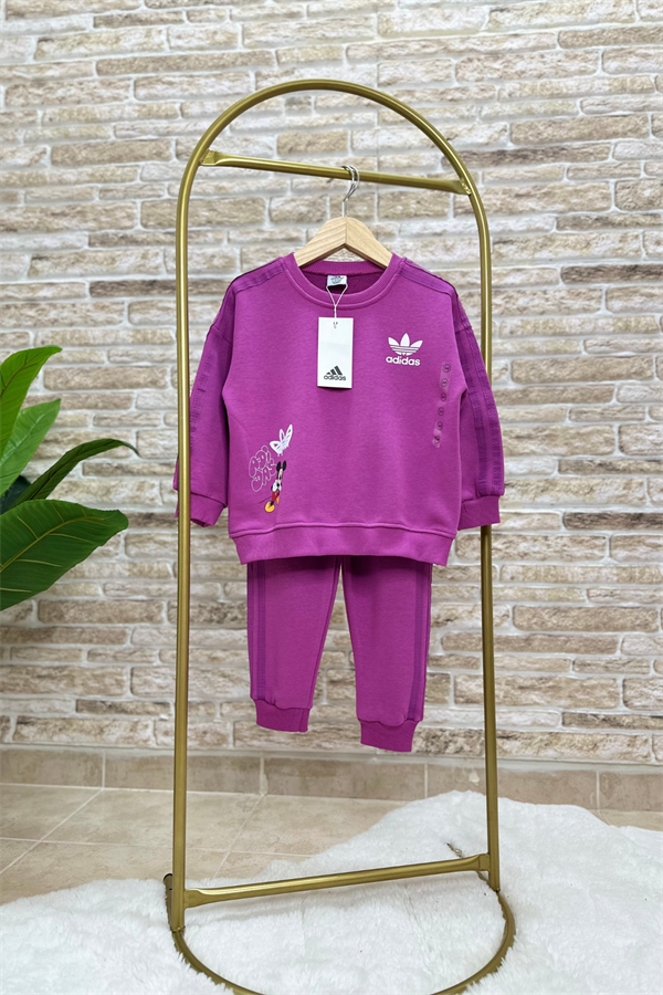 Unisex Çocuk 3 İplik Mürdüm Mickey Takım