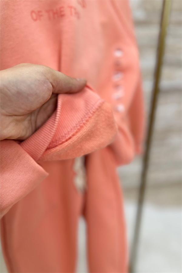 Unisex Çocuk 3 İplik Neon Somon Memories Takım