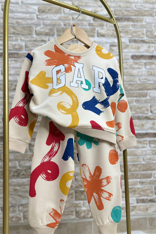 Unisex Çocuk 3 İplik Renkli Gap Takım