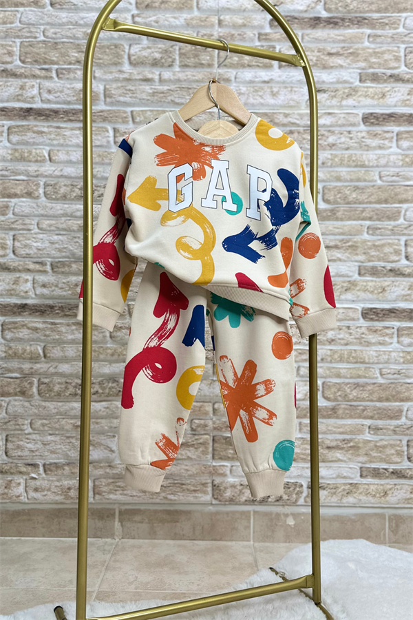 Unisex Çocuk 3 İplik Renkli Gap Takım