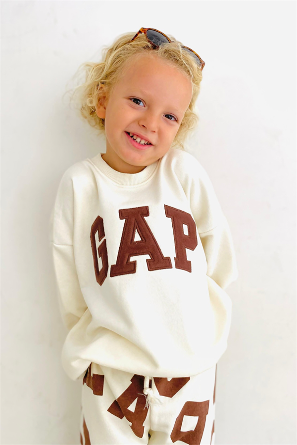 Unisex Çocuk 3 İplik Yazılı Gap Takım