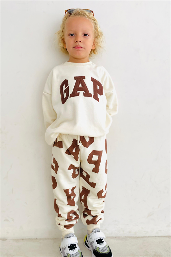 Unisex Çocuk 3 İplik Yazılı Gap Takım