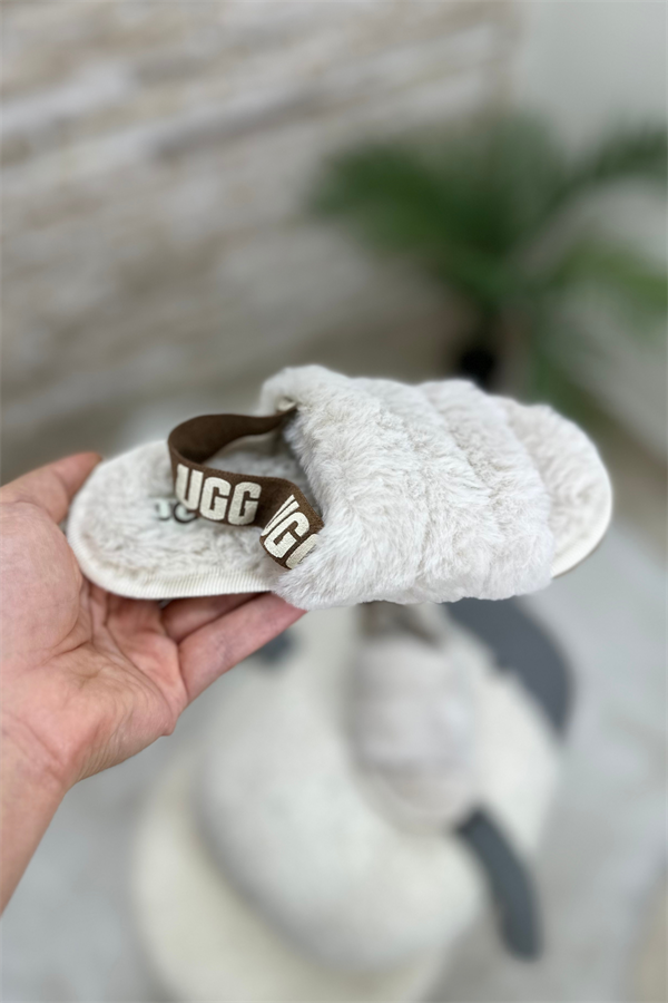 Unisex Çocuk Arkası Lastikli Bej Terlik 
