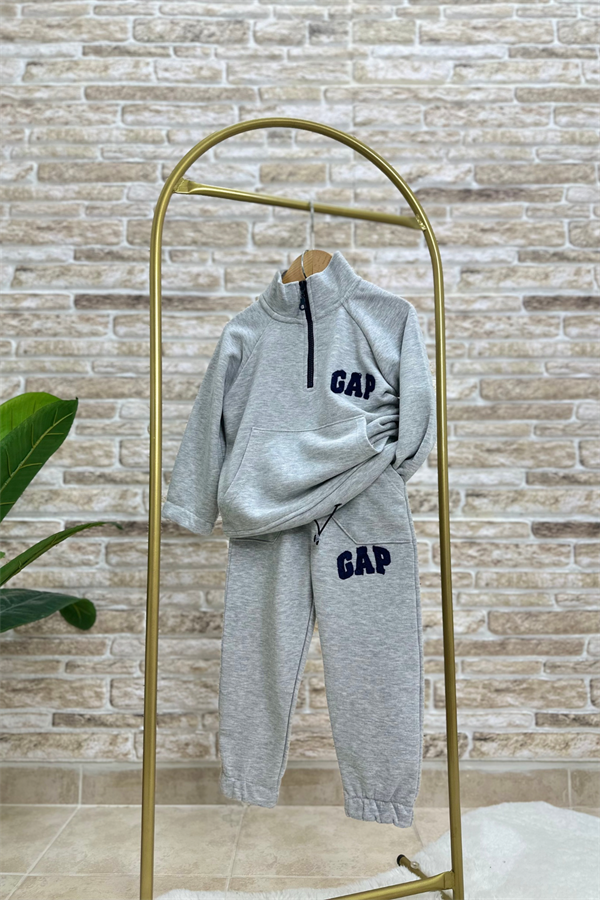 Unisex Çocuk Balıkçı Yaka Gri Gap Takım