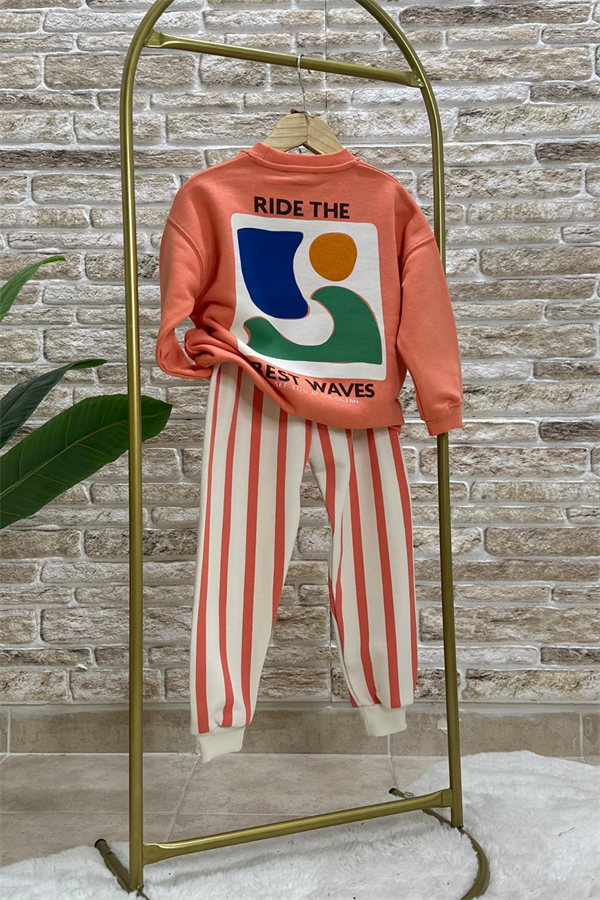 Unisex Çocuk Çizgili Ride The Takım