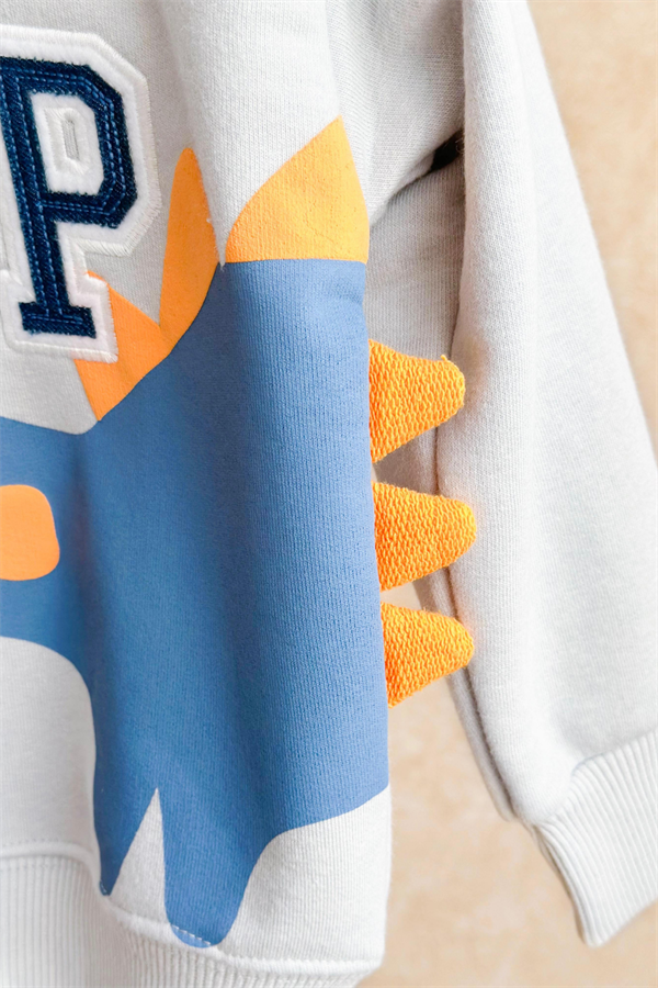 Unisex Çocuk Gri Nakışlı Gap Takım