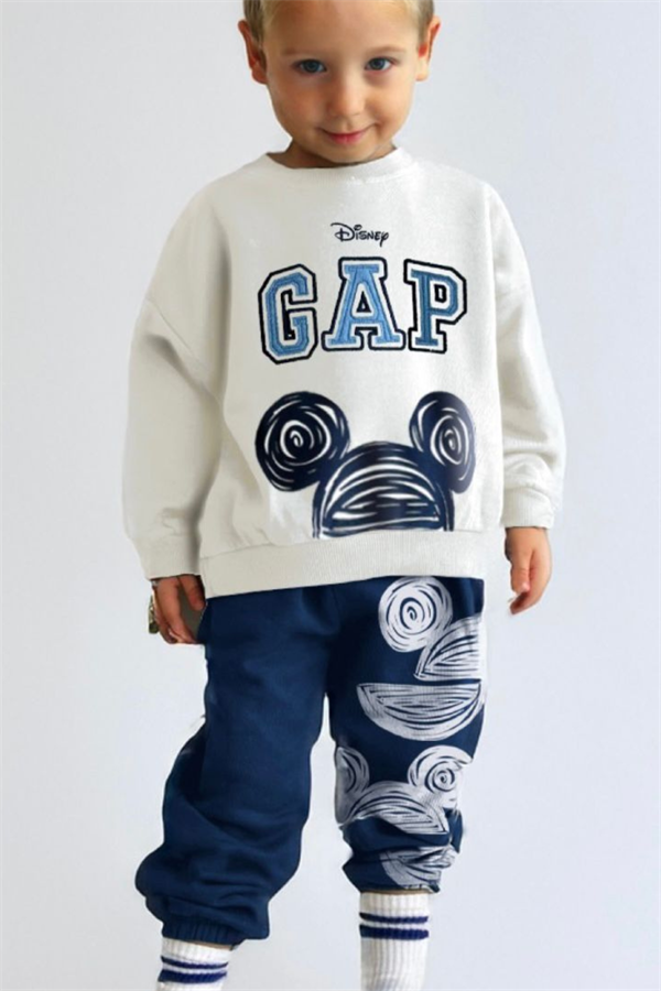 Unisex Çocuk Mickey Nakışlı Gap Takım
