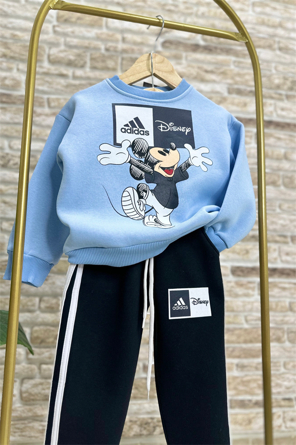 Unisex Çocuk Şardonlu Adids Mavi Siyah Takım