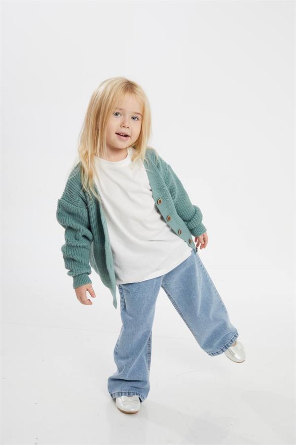 Unisex Çocuk Yeşil Triko Hırka