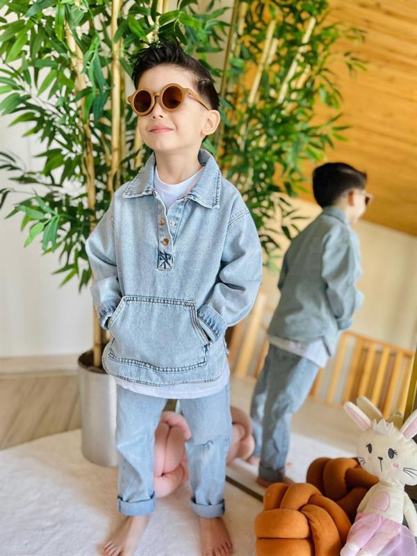 Unisex Denim Mavi Sweat