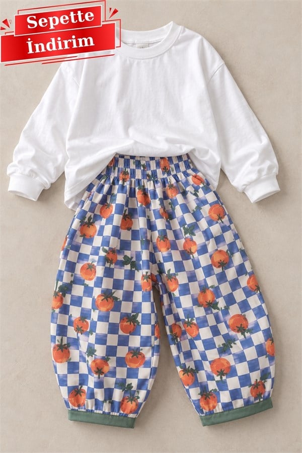 Unisex Domates Baskılı Baloon Pantolon