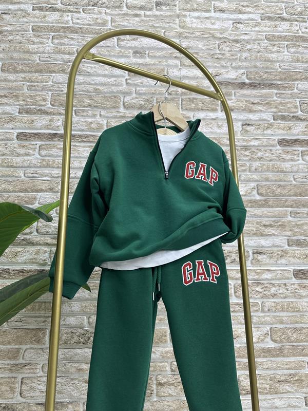 Unisex Fermuarlı Balıkçı Yaka Gap Yeşil Takım 