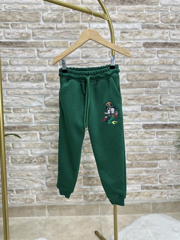 Unisex Fermuarlı Balıkçı Yaka Nakışlı Yeşil Takım