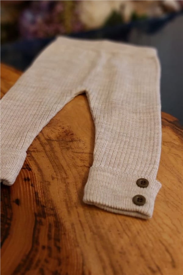 Unisex Fitilli Bej Tayt 