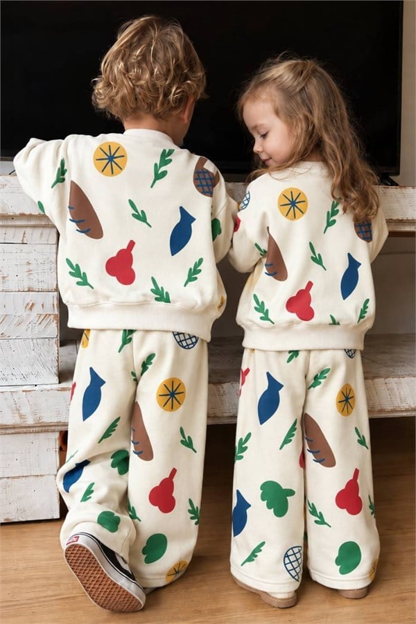Unisex Fruit Renkli 3 İplik Takım