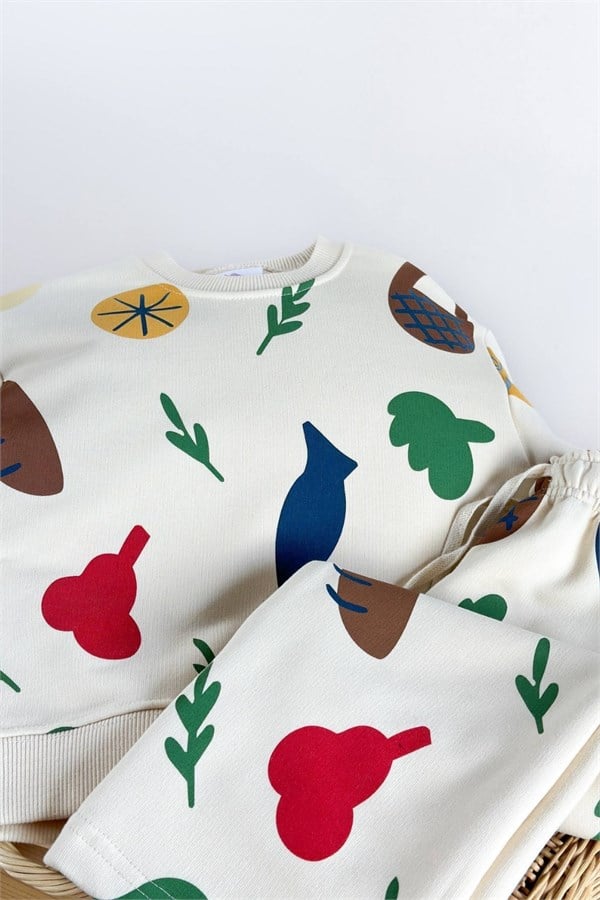 Unisex Fruit Renkli 3 İplik Takım