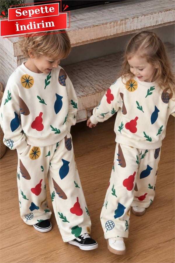 Unisex Fruit Renkli 3 İplik Takım