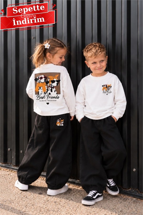 Unisex  Gabardin Pantolon Best Friends Takım -  Kargosu 12 Ekimde Çıkacaktır 