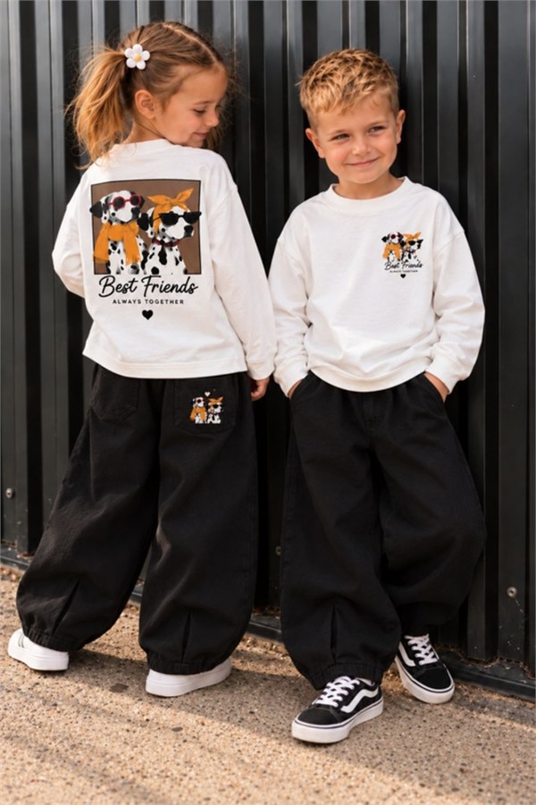 Unisex  Gabardin Pantolon Best Friends Takım -  Kargosu 12 Ekimde Çıkacaktır 