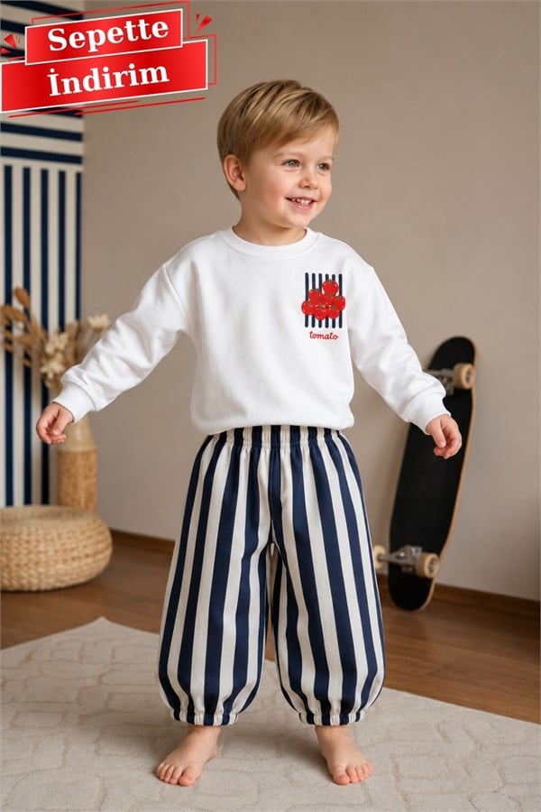 Unisex Gabardin Pantolon Domatesli Takım