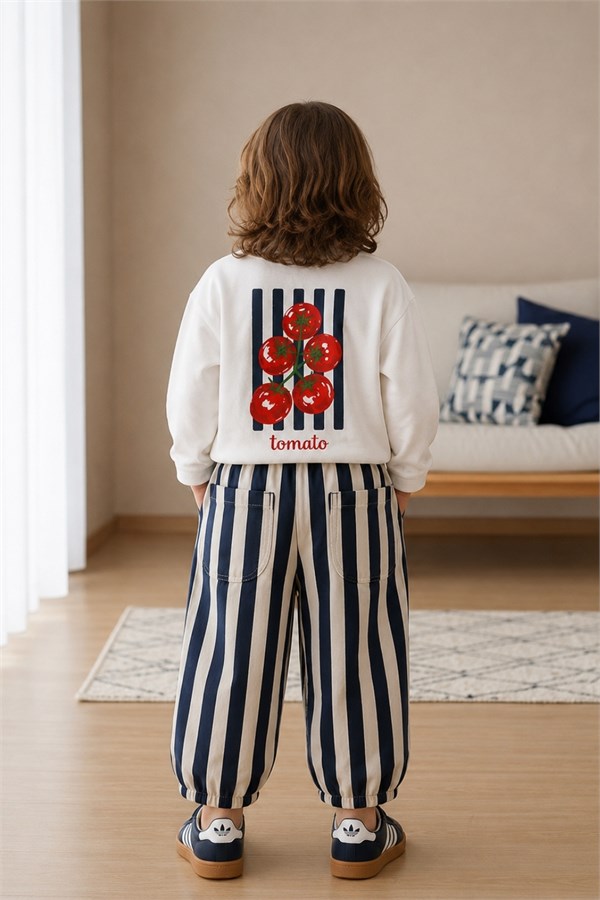 Unisex Gabardin Pantolon Domatesli Takım