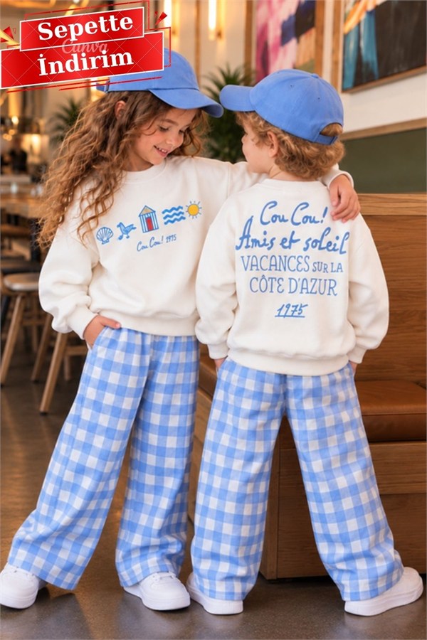 Unisex Gabardin Pantolonlu Cou Cou Takım