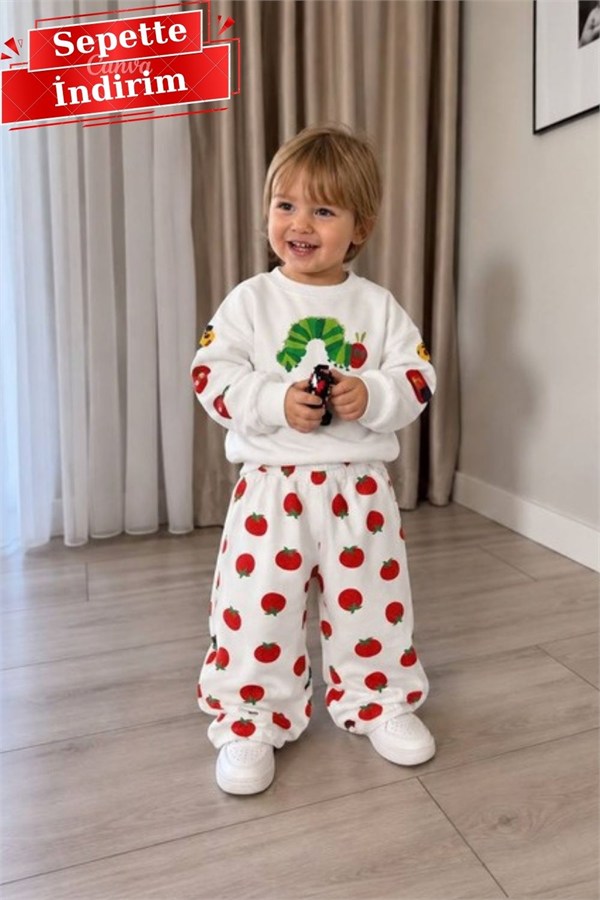 Unisex Gabardin Pantolonlu Domatesli Takım