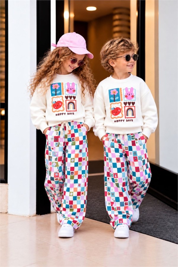 Unisex Happy Days Renkli 3 İplik Takım