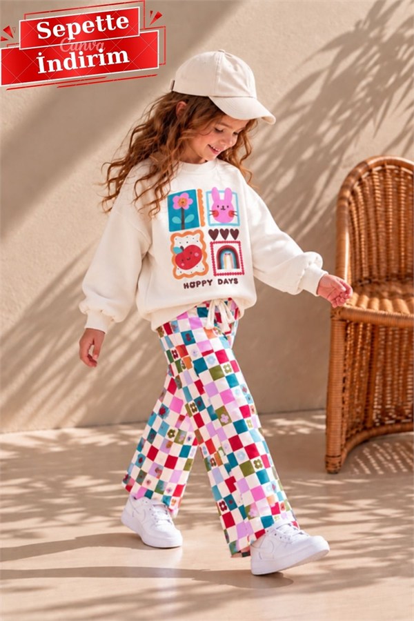 Unisex Happy Days Renkli 3 İplik Takım