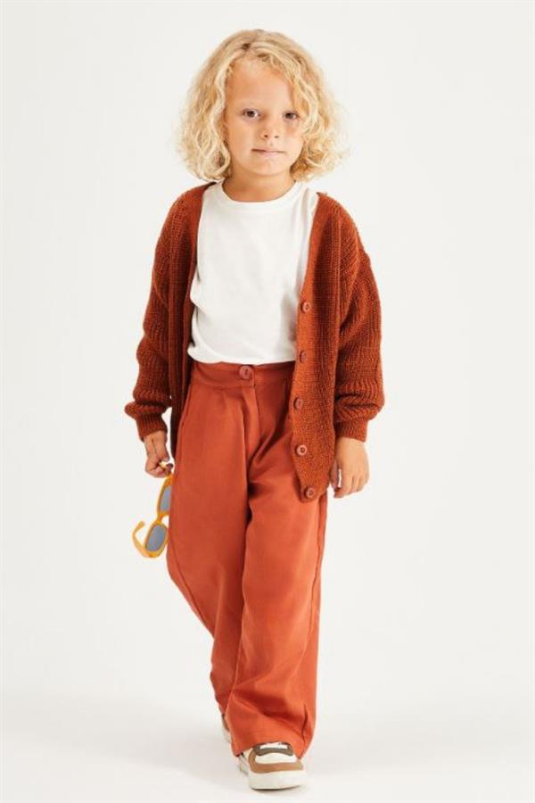 Unisex  Hırkalı Jean Kiremit Takım