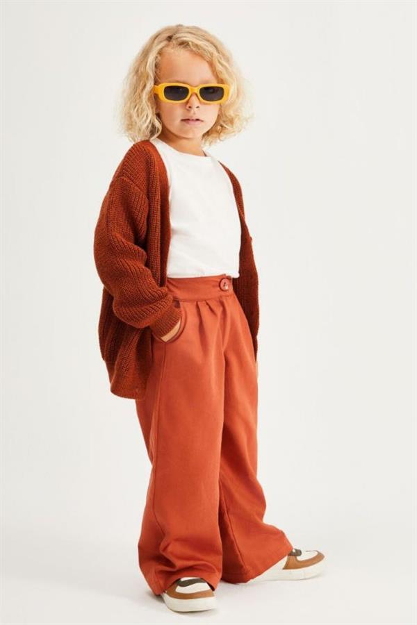 Unisex  Hırkalı Jean Kiremit Takım