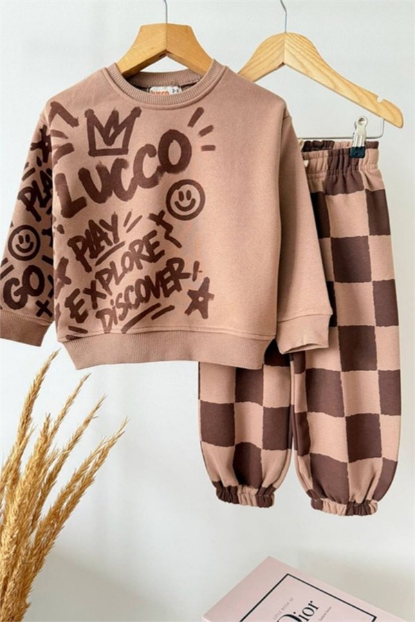 Unisex Kahve Lucco 3 İplik Takım