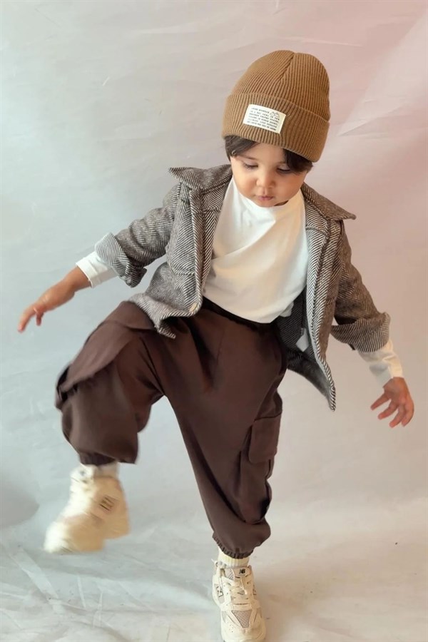 Unisex Kargo Pantolon Kahve Ceket Takım
