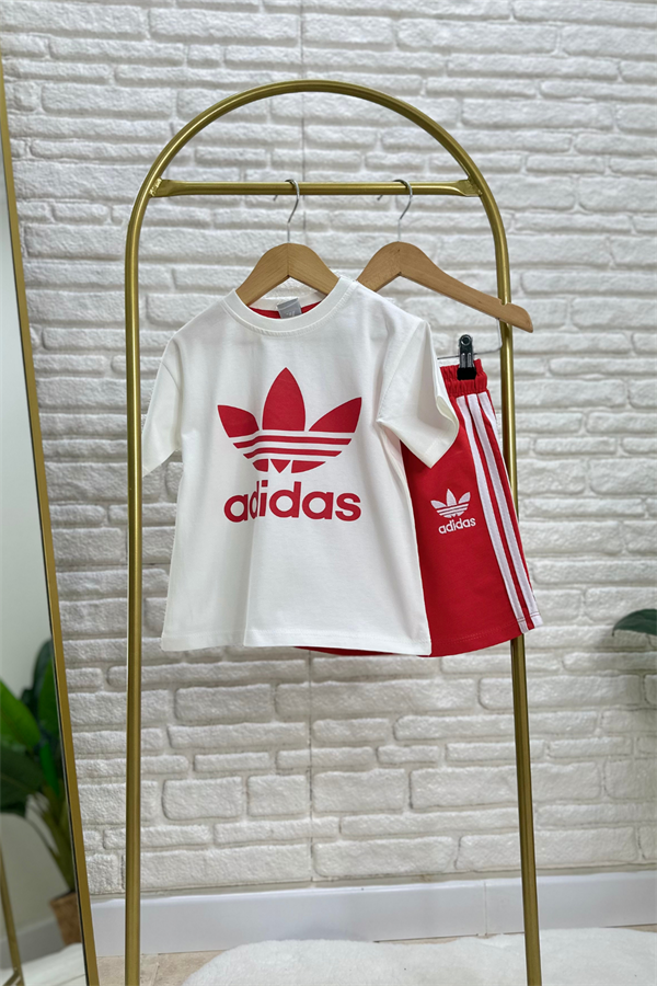Unisex Kırmızı Adidas Şortlu Takım 