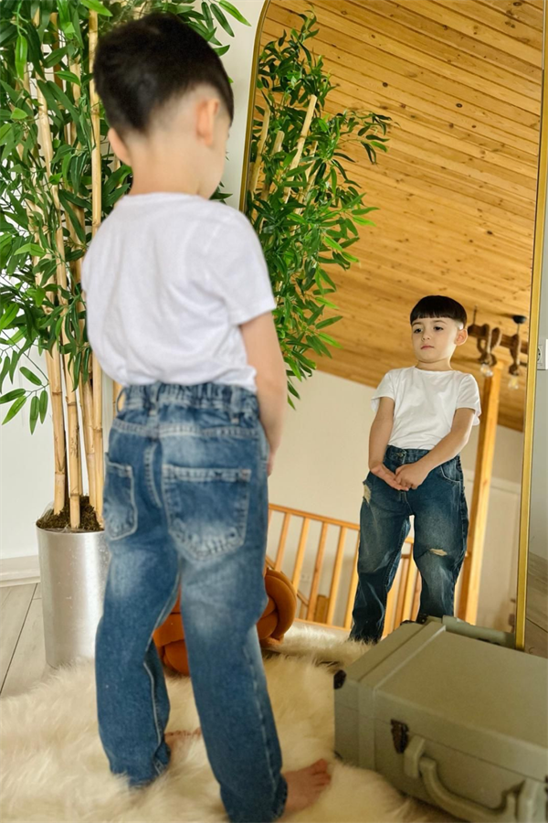 Unisex Çocuk Koyu Mavi Jean Pantolon