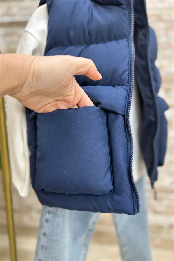 Unisex Laci Su Geçirmez Cepli Dolgulu Yelek