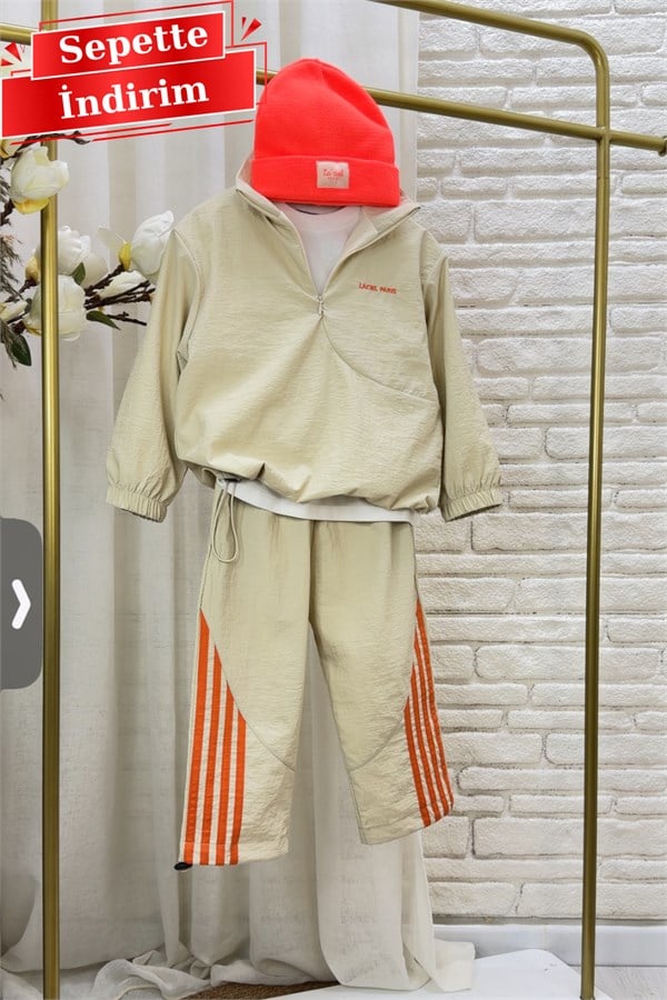 Unisex Laciel Alt Üst Astarlı Paraşüt Su Geçirmez Bej Takım