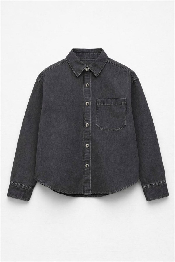 Unisex Laciel Antrasit Denim Gömlek